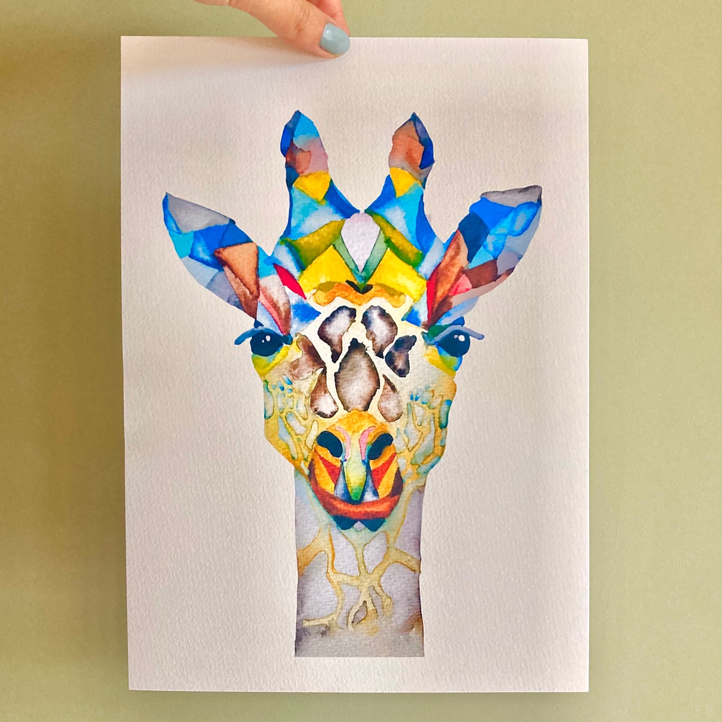 Watercolour Giraffe Fine Art Print *Seconds*
