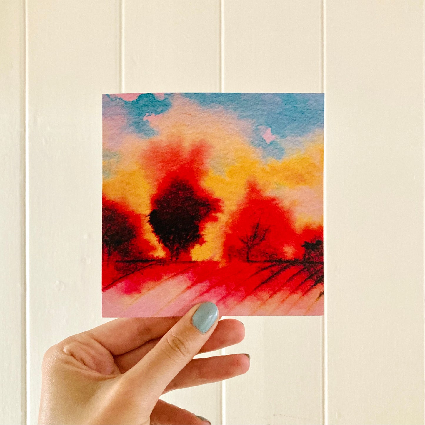 ‘Golden Hour’ Watercolour Greetings Card