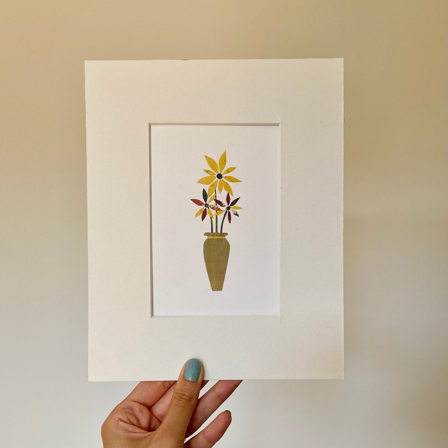 Yellow Flowers Original Collage