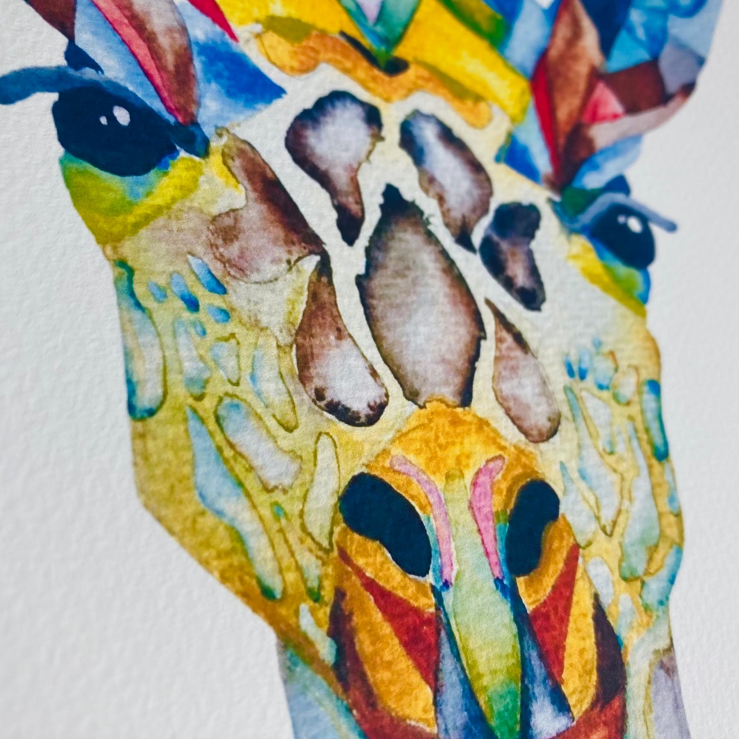 Watercolour Giraffe Fine Art Print