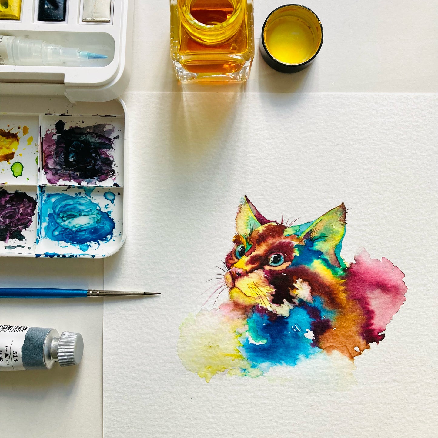 Birdwatching Original Watercolour Painting