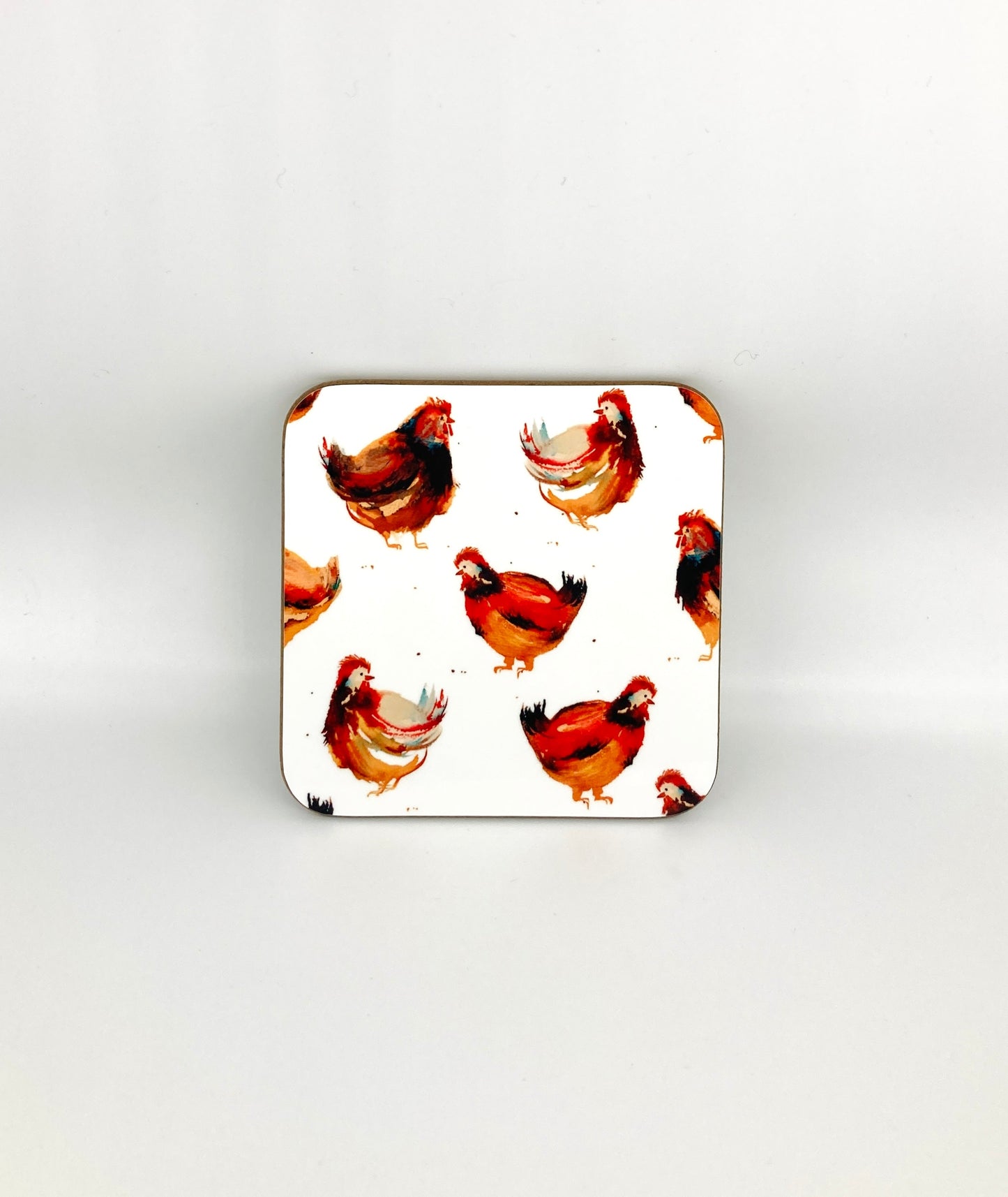 Watercolour Chicken Coasters - Pack of 4 *Seconds*