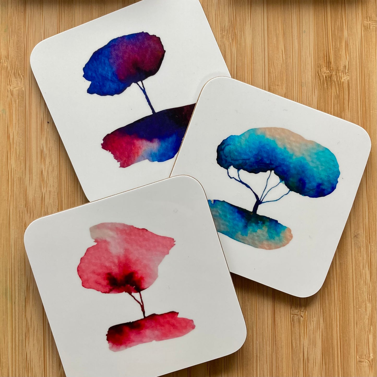 Watercolour Tree Coasters - Pack of 4