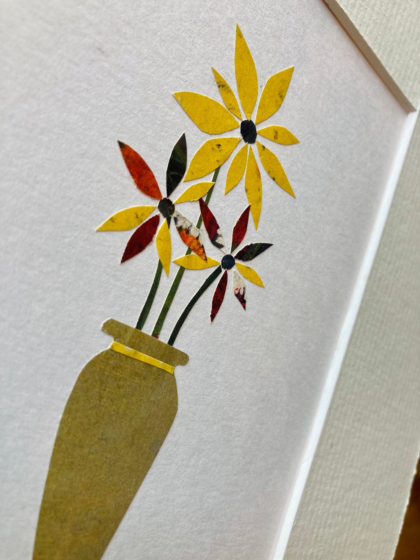 Yellow Flowers Original Collage