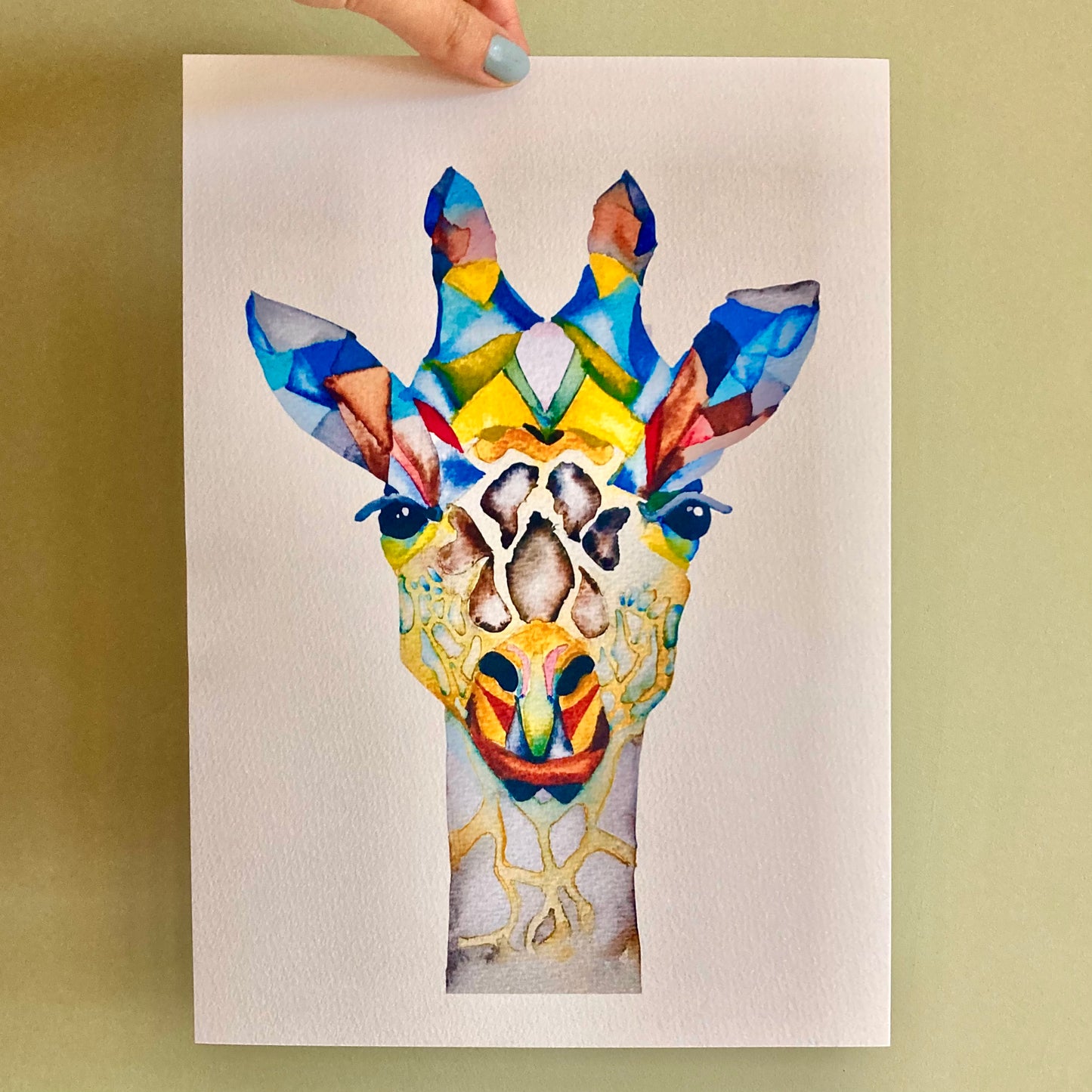 Watercolour Giraffe Fine Art Print