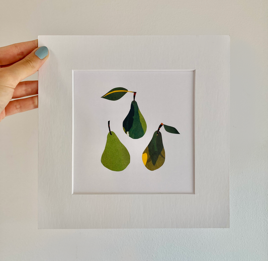 Three Pears Original Collage