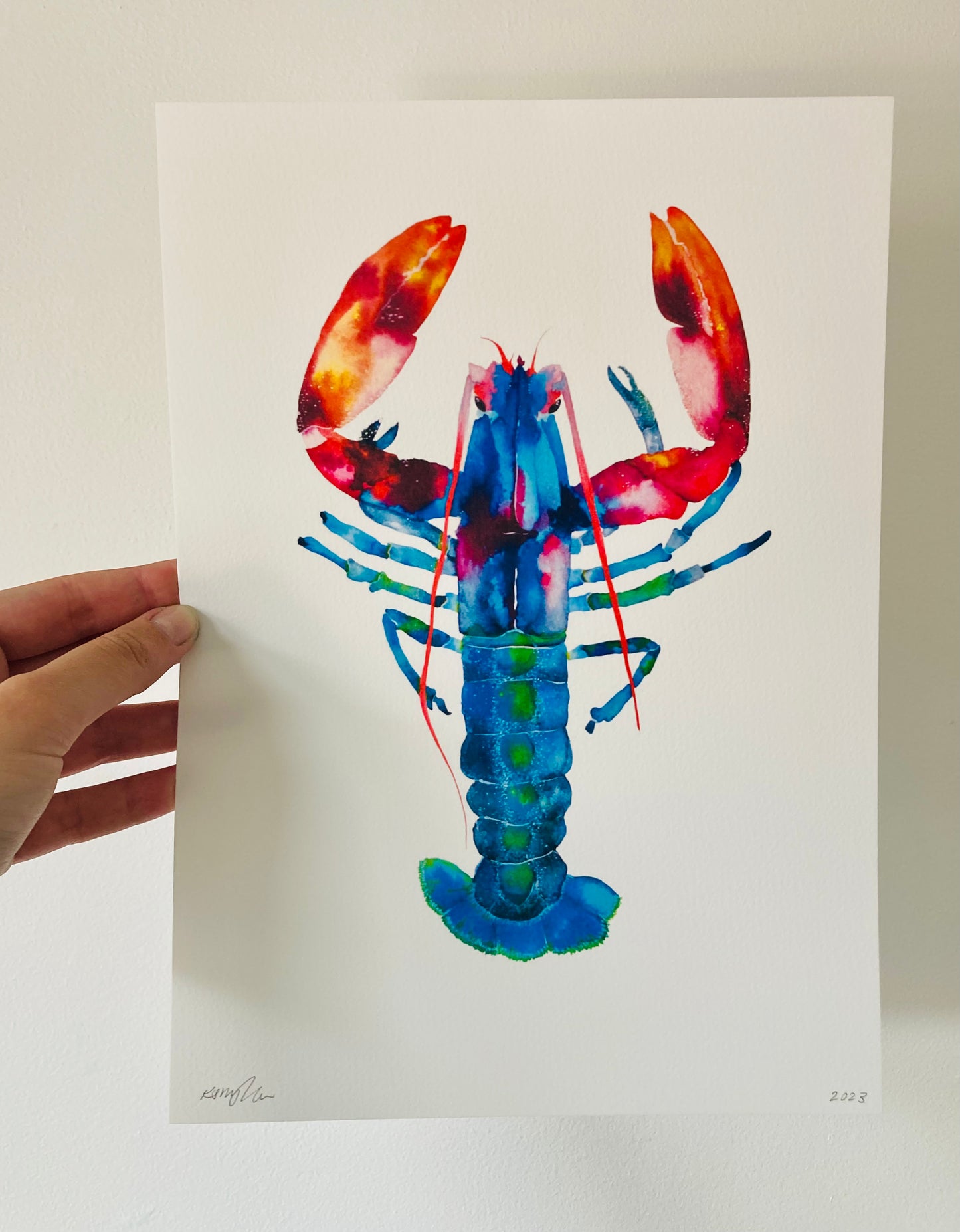 Watercolour Lobster Fine Art Print