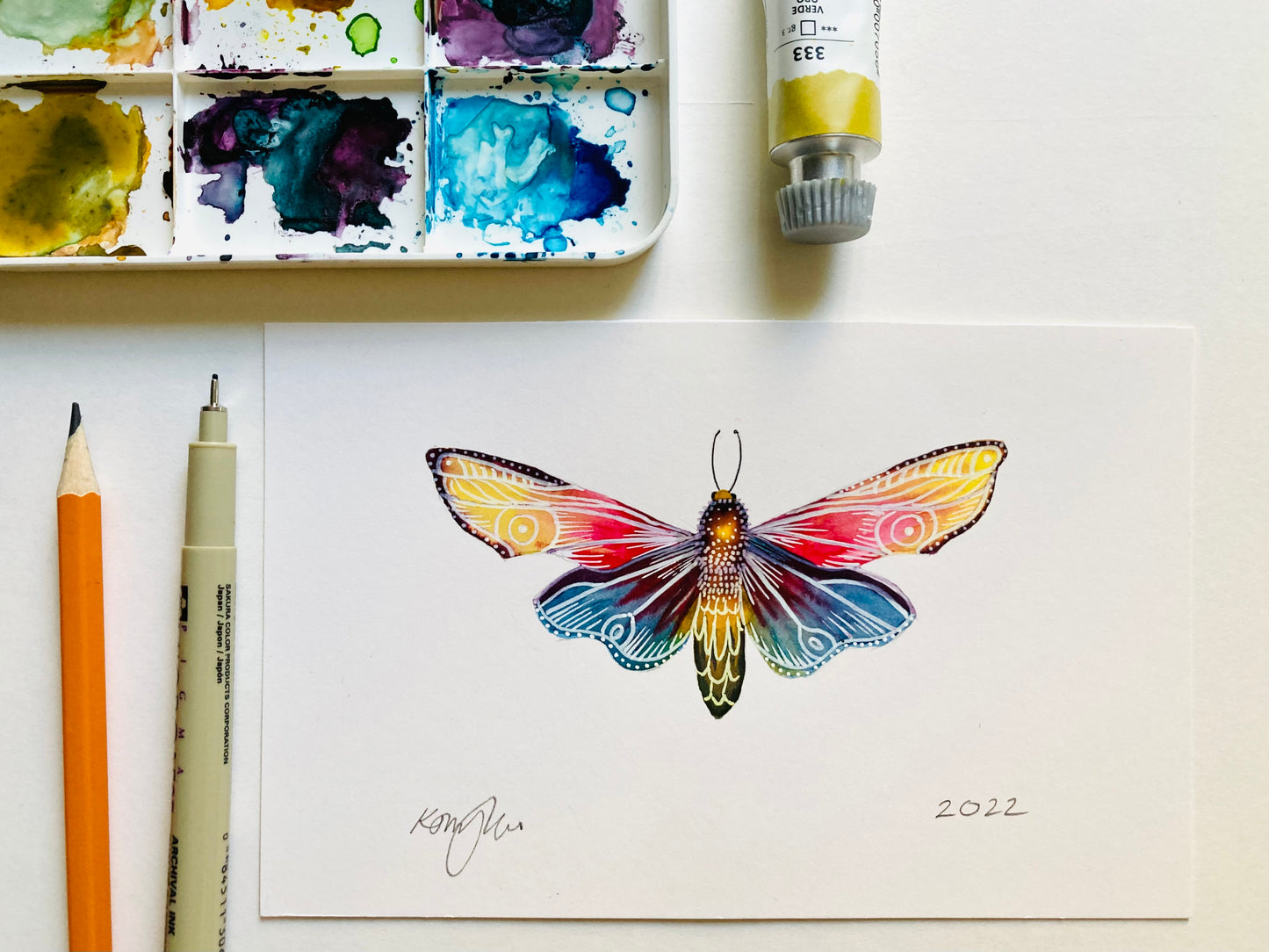 Moth Original Watercolour Painting