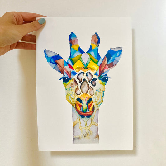 Watercolour Giraffe Fine Art Print *Seconds*
