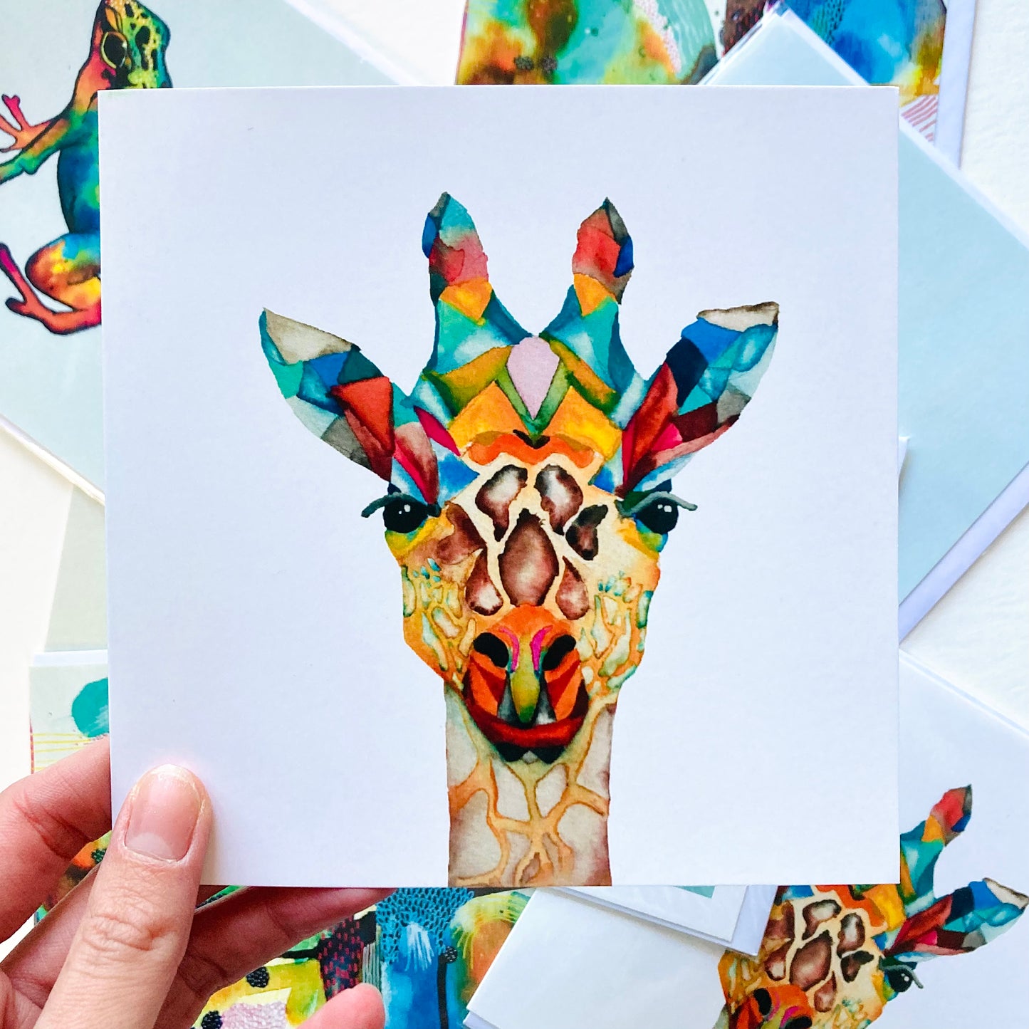 Giraffe Watercolour Greetings Card *Seconds*