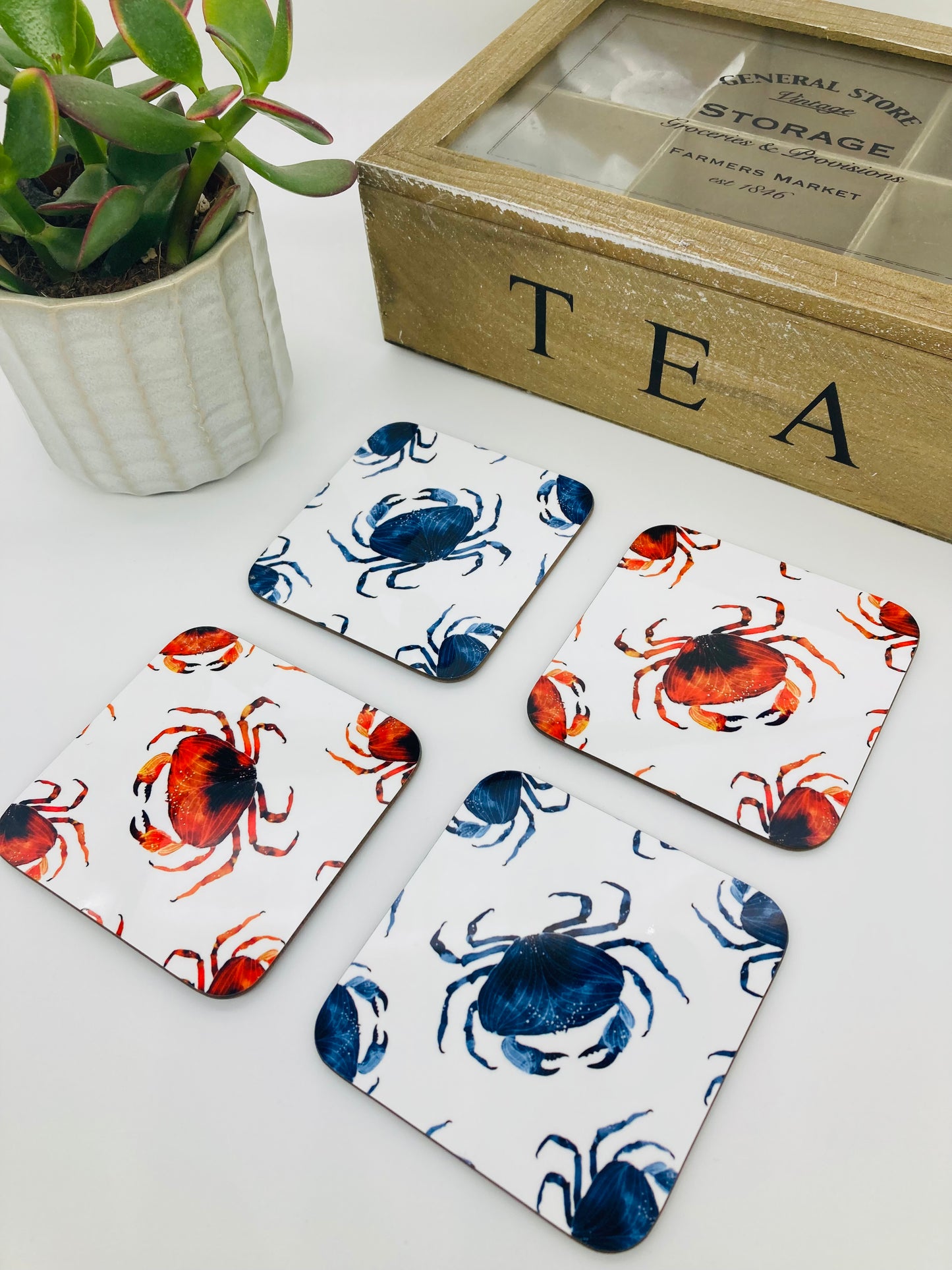 Blue Crab Coasters - Pack of 4