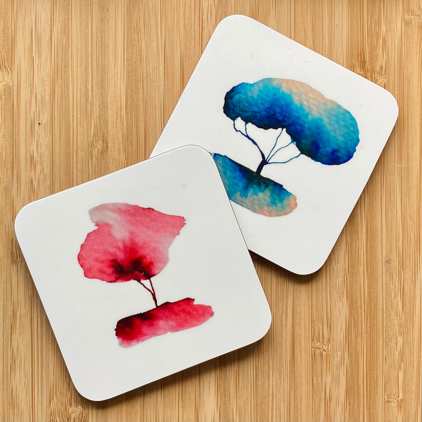 Watercolour Tree Coasters - Pack of 4