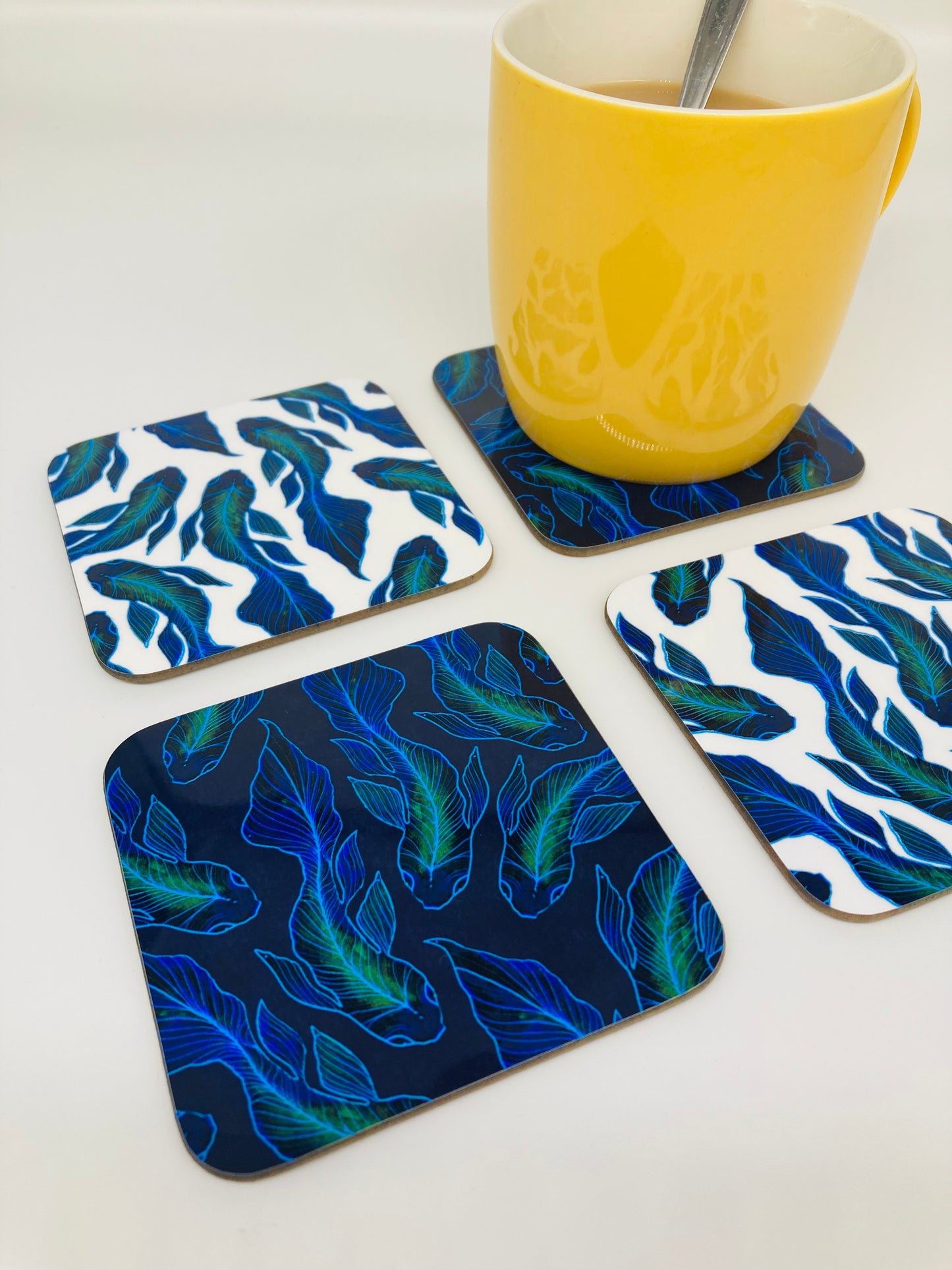 Beta Fish Coasters - Pack of 4