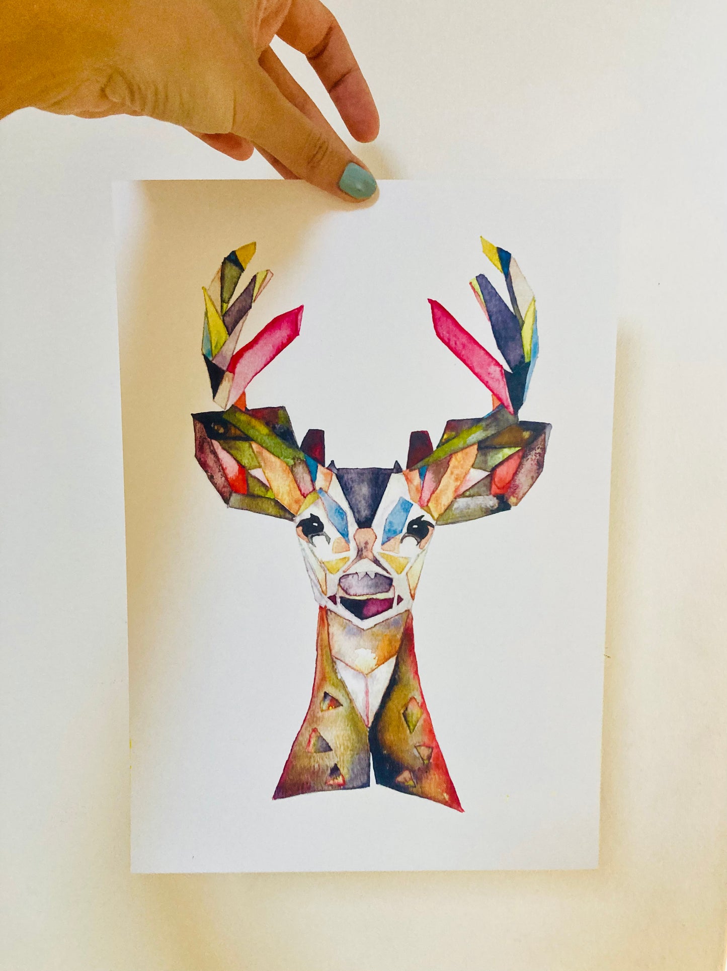 Watercolour Deer Fine Art Print