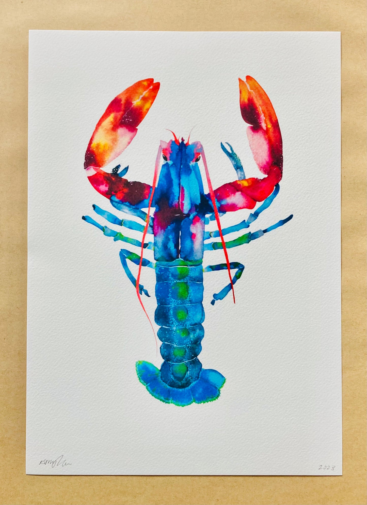 Watercolour Lobster Fine Art Print