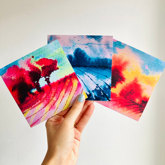 Watercolour Landscapes Pack of 4 Greetings Cards