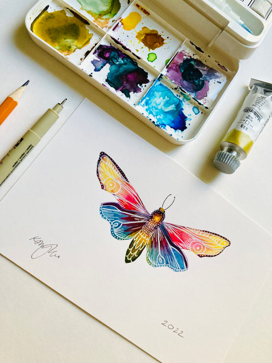 Moth Original Watercolour Painting