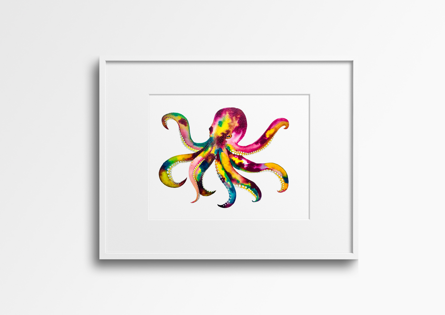 Octopus Framed Watercolour Painting