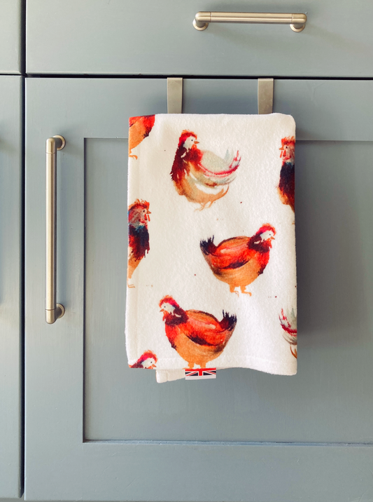 Chicken Print Tea Towel