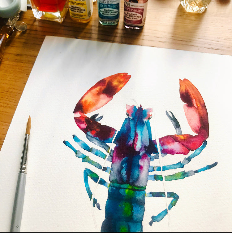 Lobster Framed Watercolour Painting