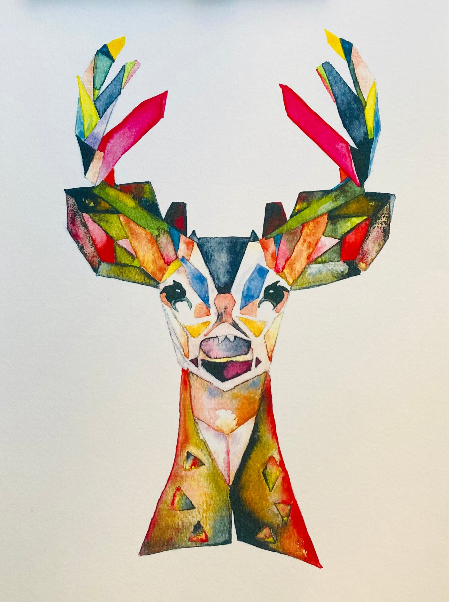 Deer Framed Watercolour Painting